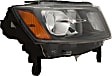 Passenger Side Headlight, with Bulb, Halogen, Standard Type, Black Trim, CAPA Certified