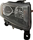 Passenger Side Headlight, with Bulb, Halogen, Standard Type, Black Trim, CAPA Certified
