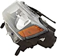Driver Side Headlight, with Bulb, Halogen, Standard Type, Black Trim, CAPA Certified