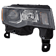 Passenger Side Headlight, with Bulb, Halogen, Standard Type, Black Trim, CAPA Certified