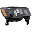 Passenger Side Headlight, with Bulb, Halogen, Standard Type, Black Trim, CAPA Certified