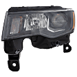 Driver Side Headlight, with Bulb, Halogen, Standard Type, Black Trim, CAPA Certified