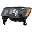Driver Side Headlight, with Bulb, Halogen, Standard Type, Black Trim, CAPA Certified