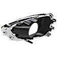 Front, Passenger Side Fog Light Trim, Black and Chrome