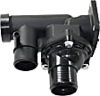 Thermostat Housing - Black, Plastic, Direct Fit, Sold individually, Gas, Includes Sensor and Gasket
