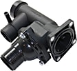 Thermostat Housing - Black, Plastic, Direct Fit, Sold individually, Gas, Includes Sensor and Gasket