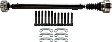 Front Driveshaft, 35.13 inch Length, All Wheel Drive/Four Wheel Drive, Automatic Transmission, NV245 Quadra-Trac II Transfer Case, With Sales Code DHX (Quadra-Trac II Full-Time Active 4WD)