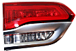 Driver Side, Inner Tail Light, with Bulb, Halogen, Clear and Red Lens, CAPA CERTIFIED