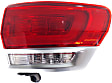 Passenger Side, Outer Tail Light, with Bulb, Halogen, Red Lens, With Platinum Insert, Except Trailhawk/SRT Models