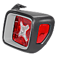 Passenger Side Tail Light, with Bulb, Halogen, Clear and Red Lens, Black Bezel