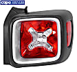 Passenger Side Tail Light, with Bulb, Halogen, Clear and Red Lens, Black Bezel, CAPA CERTIFIED
