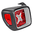 Driver Side Tail Light, with Bulb, Halogen, Clear and Red Lens, Black Bezel