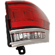 Passenger Side, Outer Tail Light, with Bulb, Halogen, Clear Lens, CAPA CERTIFIED