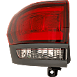 Driver Side, Outer Tail Light, with Bulb, Halogen, Clear Lens, CAPA CERTIFIED