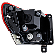 Passenger Side, Outer Tail Light, with Bulb, Halogen, Clear and Red Lens, CAPA CERTIFIED