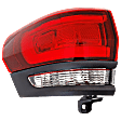 Driver Side, Outer Tail Light, with Bulb, Halogen, Clear and Red Lens, Gray Bezel Trim