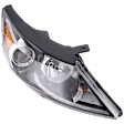 Passenger Side Headlight, with Bulb, Halogen, Clear Lens, CAPA Certified