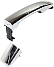 Rear, Driver Side Exterior Door Handle, Chrome, Without Key Hole, With Cover, Without Keyless System