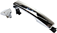 Rear, Driver Side Exterior Door Handle, Chrome, Without Key Hole, With Cover, Without Keyless System
