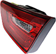 Passenger Side, Inner Tail Light, with Bulb, LED, Clear and Red Lens, Except Hybrid Model, Production Date From October 3 2013, CAPA CERTIFIED