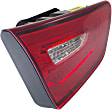 Driver Side, Inner Tail Light, with Bulb, LED, Clear and Red Lens, Except Hybrid Model, Production Date From October 3 2013, CAPA CERTIFIED