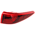 Passenger Side, Outer Tail Light, with Bulb, Halogen, Red Lens