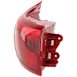 Driver Side, Outer Tail Light, with Bulb, Halogen, Red Lens