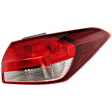 Passenger Side, Outer Tail Light, with Bulb, Halogen, Clear and Red Lens, 4 Cyl., 2.0L Engine