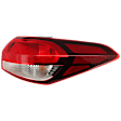 Passenger Side, Outer Tail Light, with Bulb, Halogen, Clear and Red Lens, 4 Cyl., 2.0L Engine