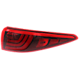 Passenger Side, Outer Tail Light, with Bulb, LED, Red Lens
