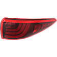 Passenger Side, Outer Tail Light, with Bulb, LED, Red Lens