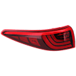 Driver Side, Outer Tail Light, with Bulb, LED, Red Lens, CAPA CERTIFIED