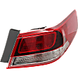 Passenger Side, Outer Tail Light, with Bulb, Halogen, Clear and Red Lens