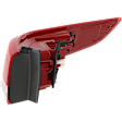 Driver Side, Outer Tail Light, with Bulb, Halogen, Clear and Red Lens