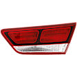 Passenger Side, Inner Tail Light, with Bulb, Halogen, Clear and Red Lens