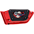 Passenger Side, Inner Tail Light, with Bulb, Halogen, Clear and Red Lens
