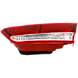 Passenger Side, Inner Tail Light, with Bulb, Halogen, Clear and Red Lens