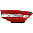 Driver Side, Inner Tail Light, with Bulb, Halogen, Clear and Red Lens