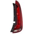 Passenger Side, Outer Tail Light, with Bulb, Halogen, Clear and Red Lens, CAPA CERTIFIED