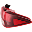 Passenger Side, Outer Tail Light, with Bulb, Halogen, Clear and Red Lens