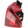 Passenger Side, Outer Tail Light, with Bulb, Halogen, Clear and Red Lens