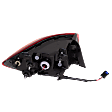 Passenger Side, Outer Tail Light, with Bulb, LED, Red Lens