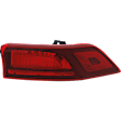 Passenger Side, Outer Tail Light, with Bulb, Halogen, Red Lens, CAPA CERTIFIED