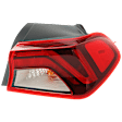 Passenger Side, Outer LED Tail Light, With bulb(s), Clear & Red Lens, CAPA Certified