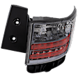 Passenger Side, Outer Tail Light, without Bulb, Halogen, Red Lens, Base Model, 4 Cyl., 1.8L Engine