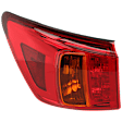 Driver Side, Outer Tail Light, with Bulb, LED, Red Lens, Base Model