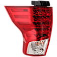 Passenger Side LED Tail Light, With bulb(s), Clear & Red Lens