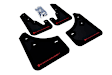 MF9-UR-BLK/RD Front and Rear, Driver and Passenger Side Mud Flaps, Black, Plastic