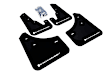 MF9-UR-BLK/WH Front and Rear, Driver and Passenger Side Mud Flaps, Black, Plastic