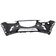 Front Upper Primed, Lower Textured Bumper Cover, With Holes For Chrome Molding, CAPA CERTIFIED